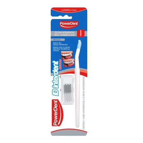 Escova Interdental C/ Refil Cilíndrica 3mm - PowerDent