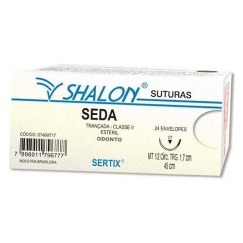 Fio de Sutura Seda Preta Trançada - Shalon