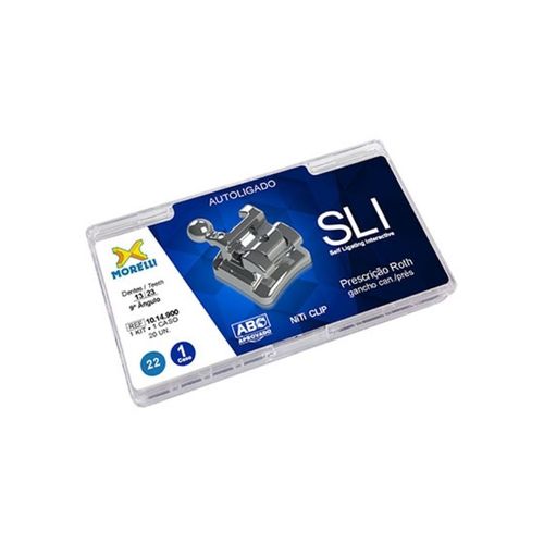 Kit de Bráquetes 01 caso Prescrição Roth Autoligado SLI .022" Gancho Can./Prés - Morelli