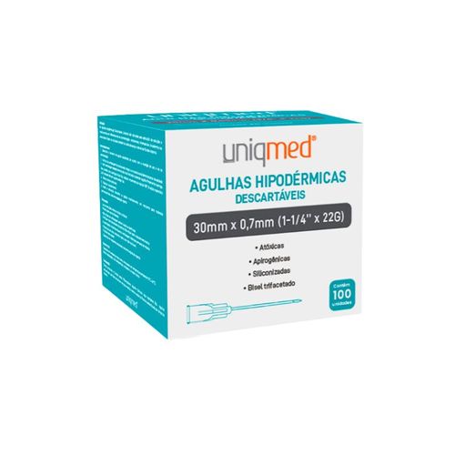 Agulha Hipodérmica Estéril 22g - Uniqmed