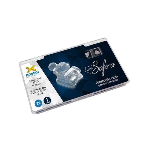 Kit de Bráquetes 01 Caso Prescrição Roth PolySafira 022" Gancho Can./Prés - Morelli