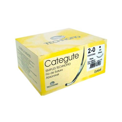 Fio Sutura Agulhado Categute Simples - Technofio