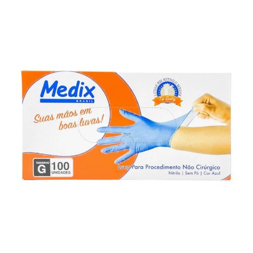 Luva Procedimento Nitrilo Azul - Medix