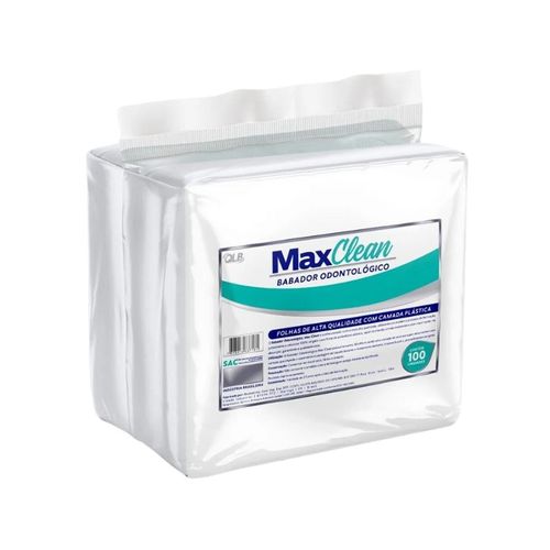 Babador Descartável Branco Max Clean - SSPLUS