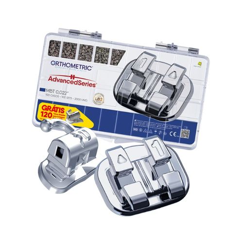Kit Bráquete Aço Advanced MBT 0,022 + 120 Tubos- Orthometric