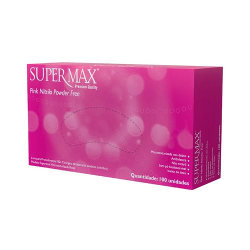 Luva Nitrilo Sem Pó Pink- Supermax