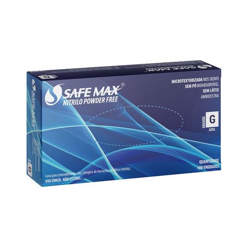 Luva Nitrilo Sem Pó Safemax Blue - Supermax