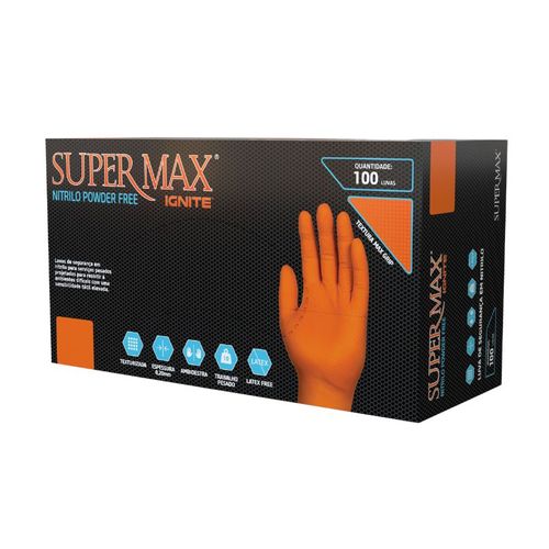 Luva Nitrilo Ignite Orange - Supermax