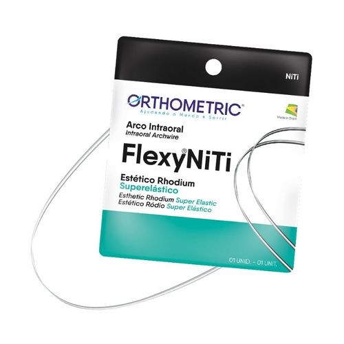 Arco Flexy Niti Superelástico Estético Rhodium Redondo - Orthometric
