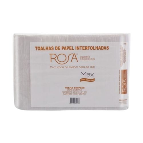 Papel Toalha Interfolhas Leve Branco - Rosa Max