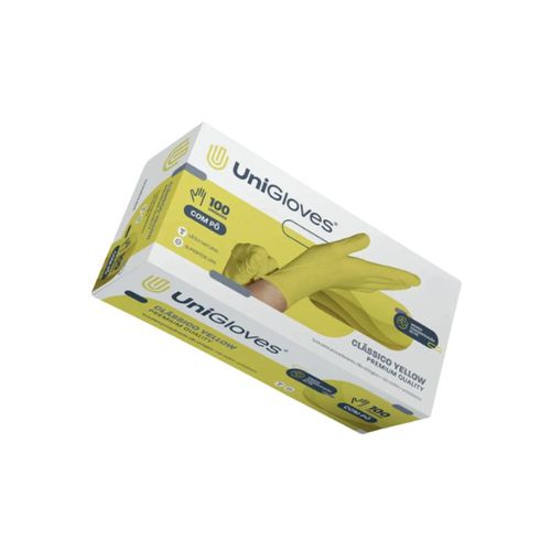Luva Procedimento Látex Amarela com Pó  - Unigloves
