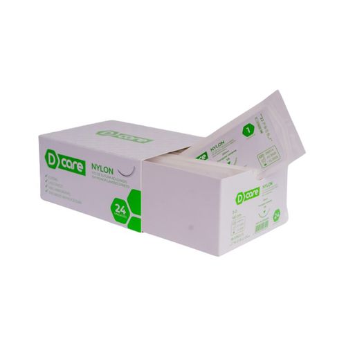 Fio Sutura Agulhado Nylon 2-0 Preto - D Care