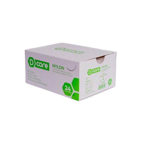 Fio Sutura Agulhado Nylon 4-0 3/8 - D Care
