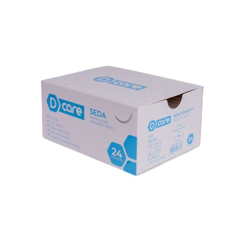 Fio de Sutura Agulhado Seda 3-0 - D Care