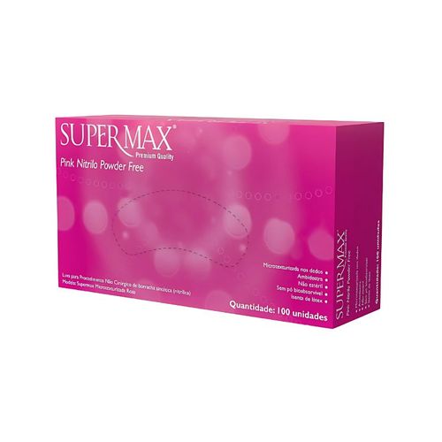 Luva Nitrilo Sem Pó Pink - Supermax