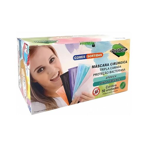 Máscara Descartável Tripla Sortidas - Protdesc